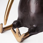 Dodo Kiwi 7L x 4W Black Cast Aluminum Mauritian Bird Sculpture - Dekor Butik