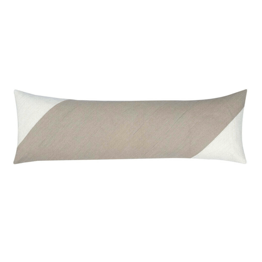 BeddingDori Embroidered Lumbar Pillow – Cream & Natural - Dekor Butik
