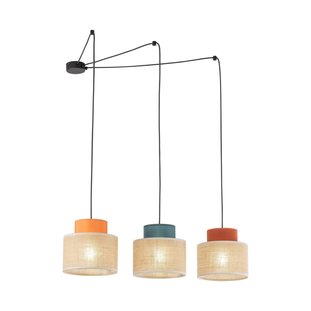 DUO Jute Adjustable 3 - Light Pendant for Dining Table & Kitchen Island - Dekor Butik
