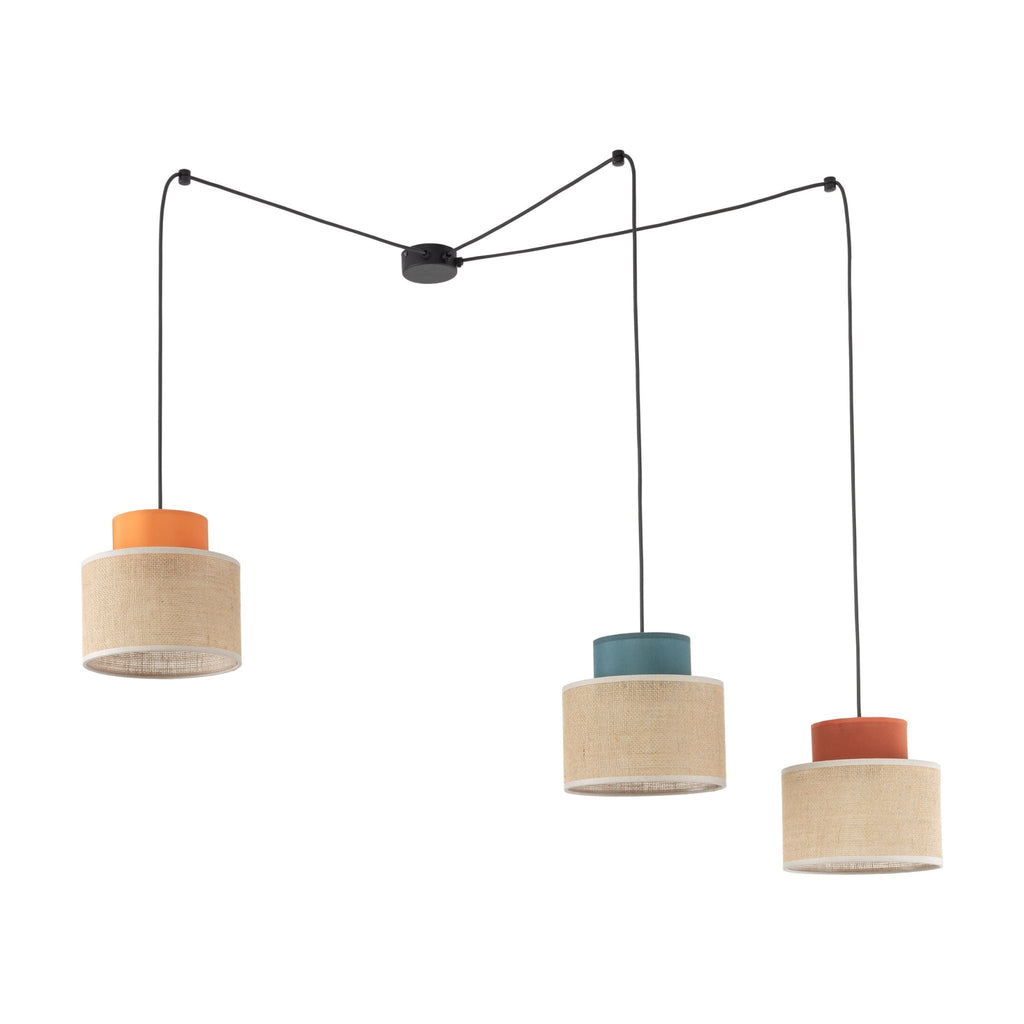 DUO Jute Adjustable 3 - Light Pendant for Dining Table & Kitchen Island - Dekor Butik