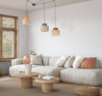 DUO Jute Adjustable 3 - Light Pendant for Dining Table & Kitchen Island - Dekor Butik