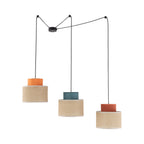 DUO Jute Adjustable 3 - Light Pendant for Dining Table & Kitchen Island - Dekor Butik