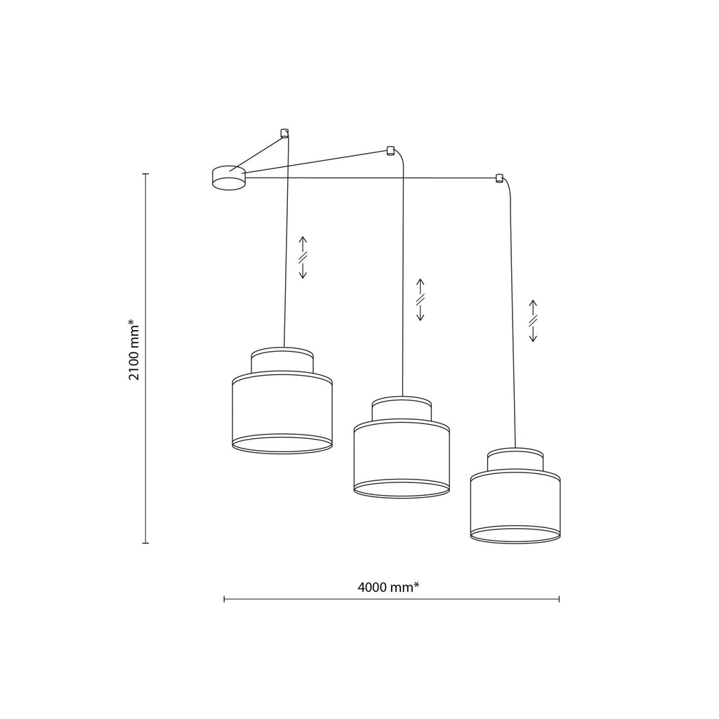 DUO White Adjustable 3 - Light Pendant for Dining Table & Kitchen Island - Dekor Butik