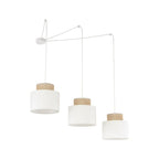 DUO White Jute Natural Suspension Pendant Ceiling Light Fixture for Kitchen Island, Dining Room & Living Room (3 - Light) - Dekor Butik