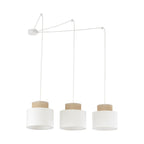 DUO White Jute Natural Suspension Pendant Ceiling Light Fixture for Kitchen Island, Dining Room & Living Room (3 - Light) - Dekor Butik