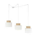 DUO White Jute Natural Suspension Pendant Ceiling Light Fixture for Kitchen Island, Dining Room & Living Room (3 - Light) - Dekor Butik