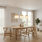 DUO White Jute Natural Suspension Pendant Ceiling Light Fixture for Kitchen Island, Dining Room & Living Room (3 - Light) - Dekor Butik
