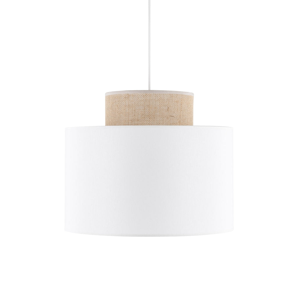 Duo White Jute Scandinavian Pendant Ceiling Light for Kitchen Island, Dining Room & Natural Interiors - Dekor Butik