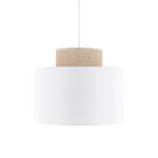 Duo White Jute Scandinavian Pendant Ceiling Light for Kitchen Island, Dining Room & Natural Interiors - Dekor Butik