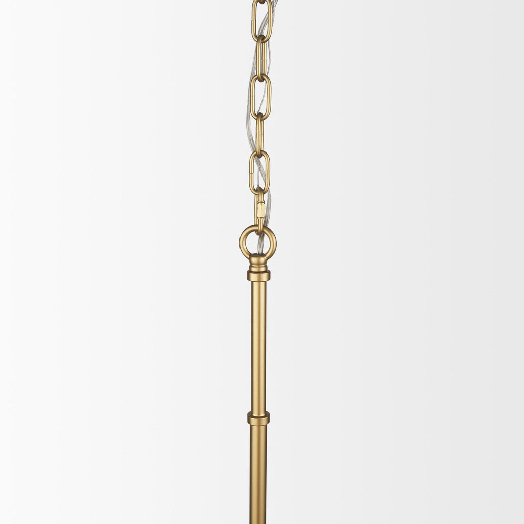 Edie Brushed Gold Metal w/ Frosted Glass Globe 1 - Light Pendant - Dekor Butik