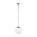 Edie Brushed Gold Metal w/ Frosted Glass Globe 1 - Light Pendant - Dekor Butik