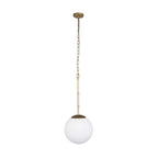 Edie Brushed Gold Metal w/ Frosted Glass Globe 1 - Light Pendant - Dekor Butik