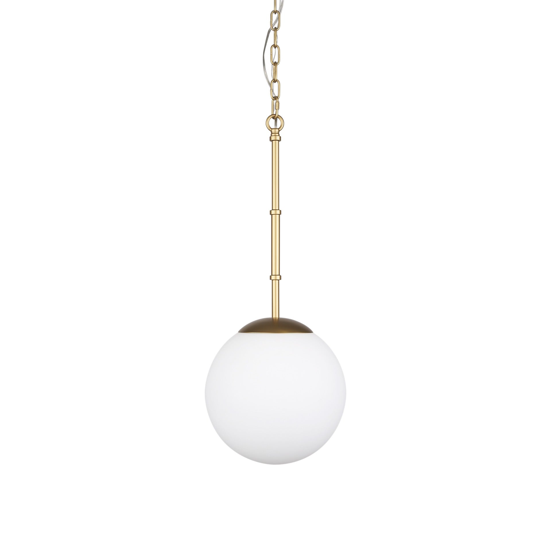 Edie Brushed Gold Metal w/ Frosted Glass Globe 1 - Light Pendant - Dekor Butik