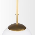 Edie Brushed Gold Metal w/ Frosted Glass Globe 1 - Light Pendant - Dekor Butik