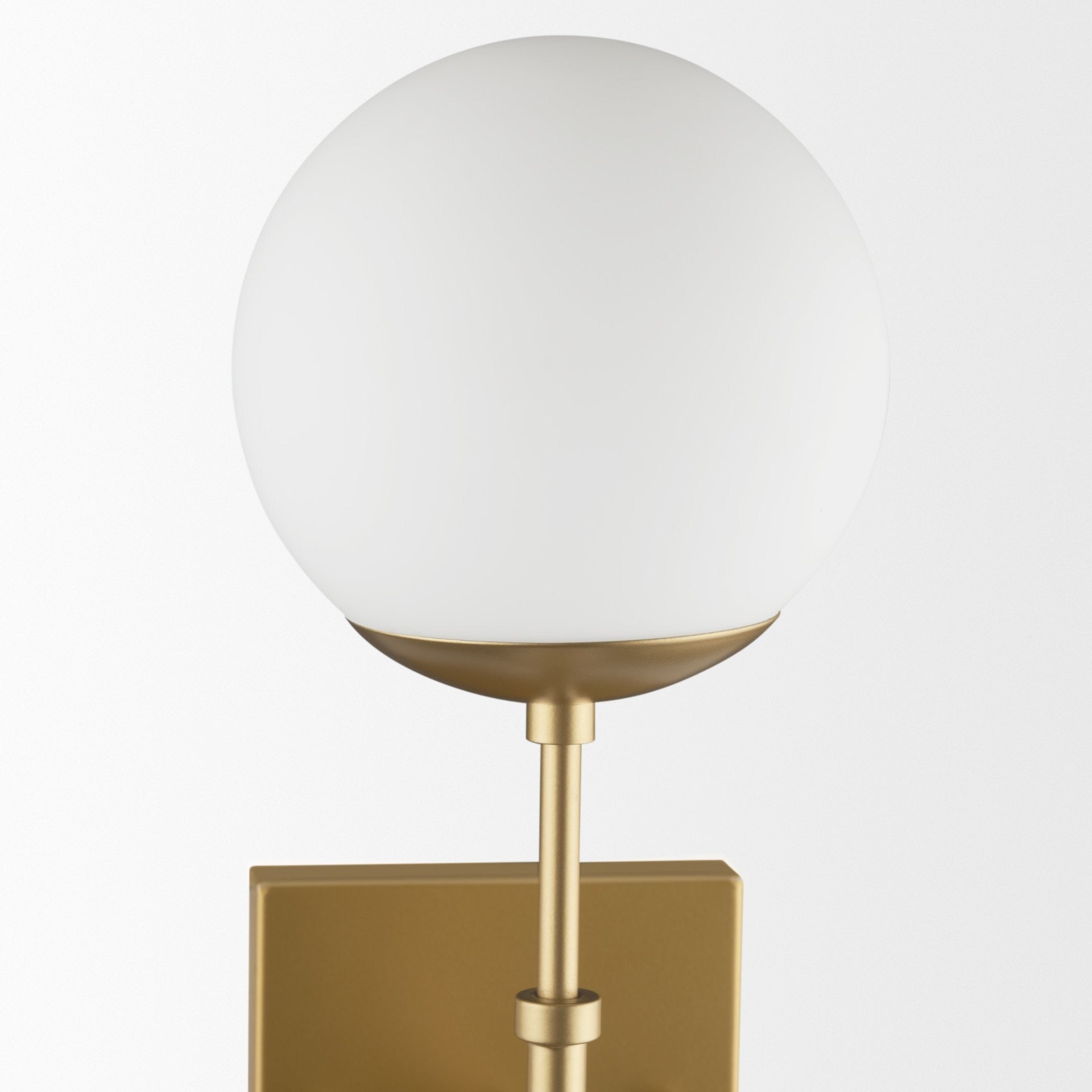 Edie Brushed Gold Metal w/ Frosted Glass Globes 2 - Light Wall Sconce - Dekor Butik