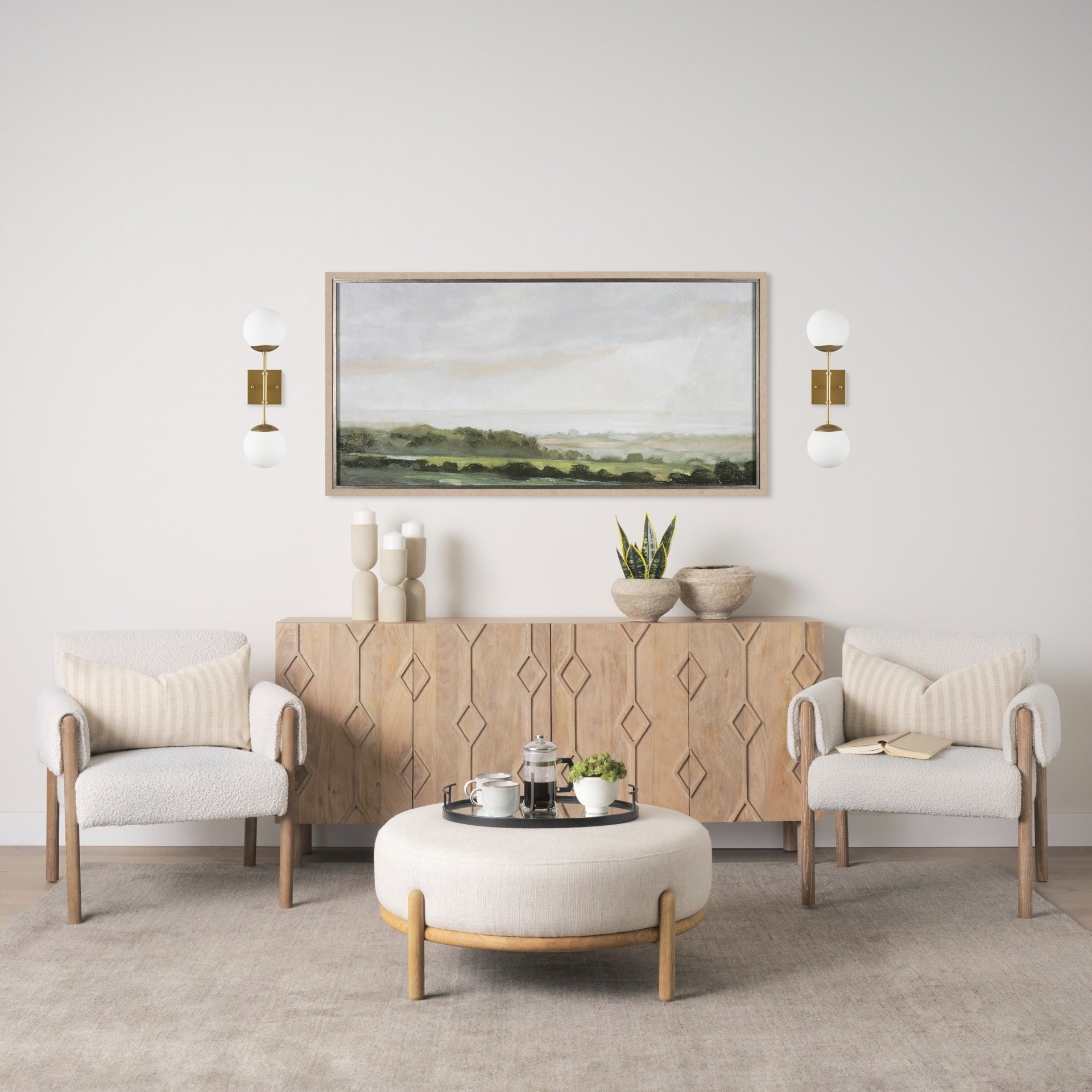 Edie Brushed Gold Metal w/ Frosted Glass Globes 2 - Light Wall Sconce - Dekor Butik