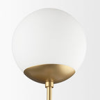 Edie Brushed Gold Metal w/ Frosted Glass Globes 2 - Light Wall Sconce - Dekor Butik