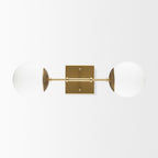Edie Brushed Gold Metal w/ Frosted Glass Globes 2 - Light Wall Sconce - Dekor Butik