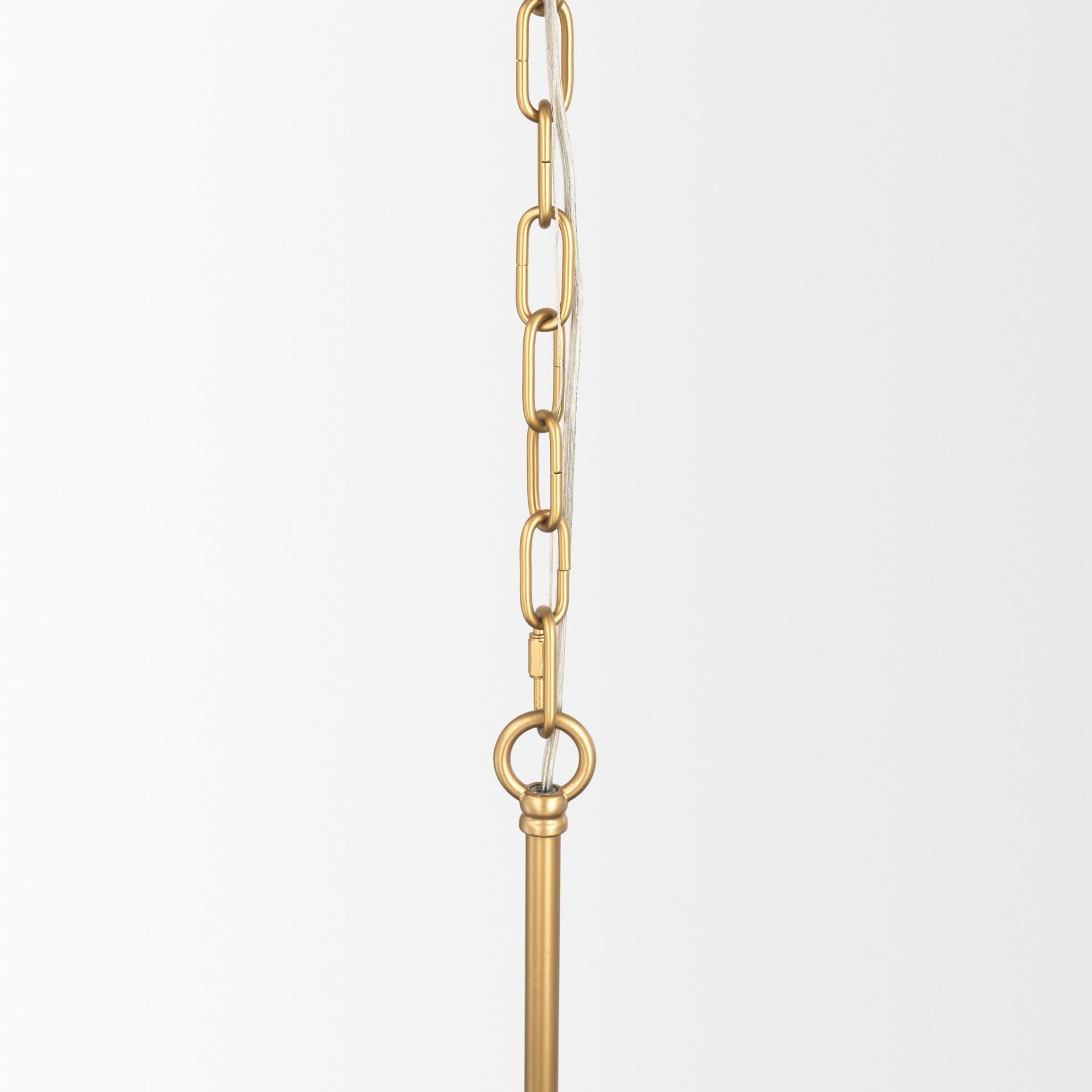Edie Brushed Gold Metal w/ Frosted Glass Globes 6 - Light Chandelier - Dekor Butik