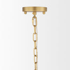 Edie Brushed Gold Metal w/ Frosted Glass Globes 6 - Light Chandelier - Dekor Butik