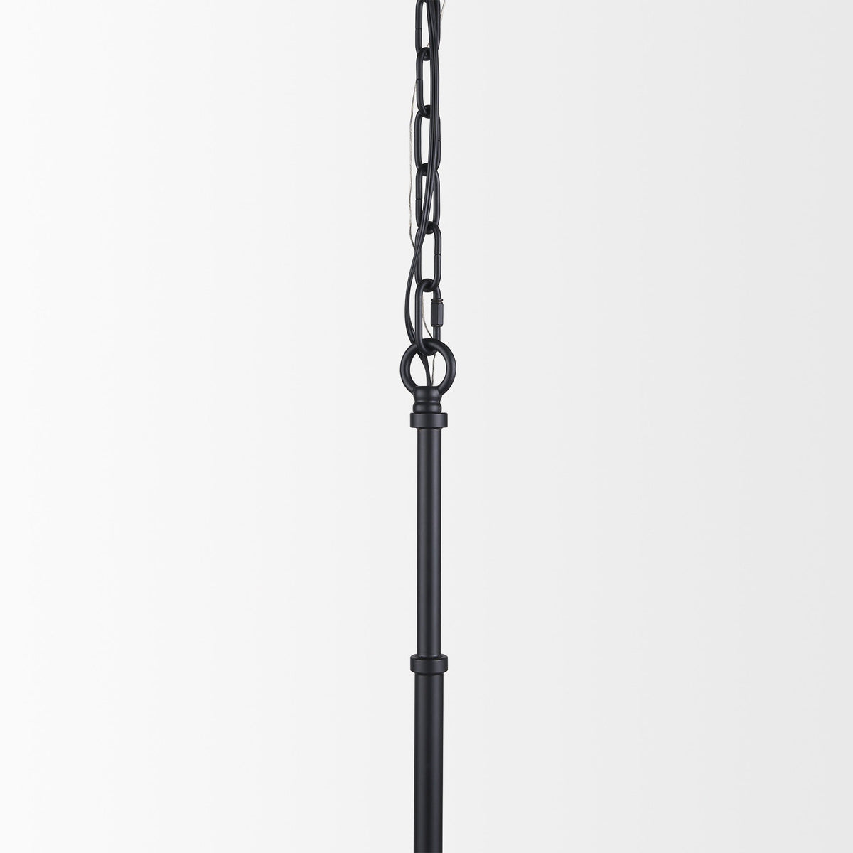Edie Matte Black Metal w/ Frosted Glass Globe 1 - Light Pendant - Dekor Butik