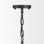 Edie Matte Black Metal w/ Frosted Glass Globe 1 - Light Pendant - Dekor Butik