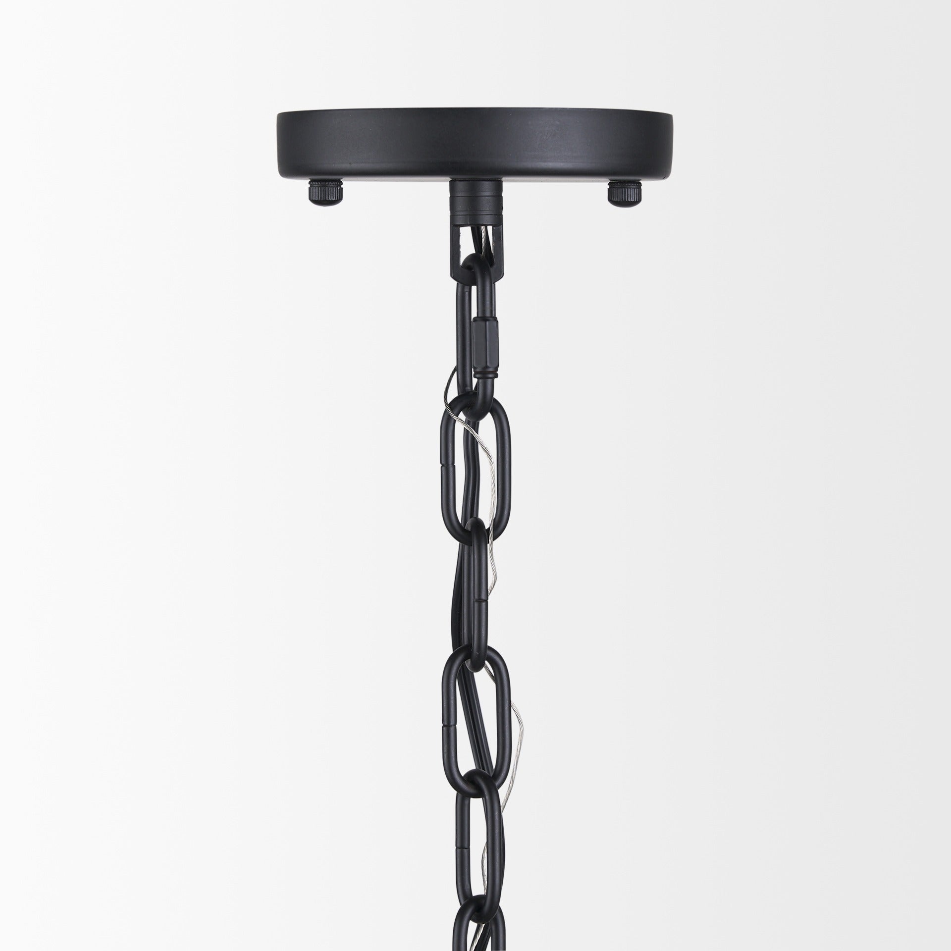 Edie Matte Black Metal w/ Frosted Glass Globe 1 - Light Pendant - Dekor Butik