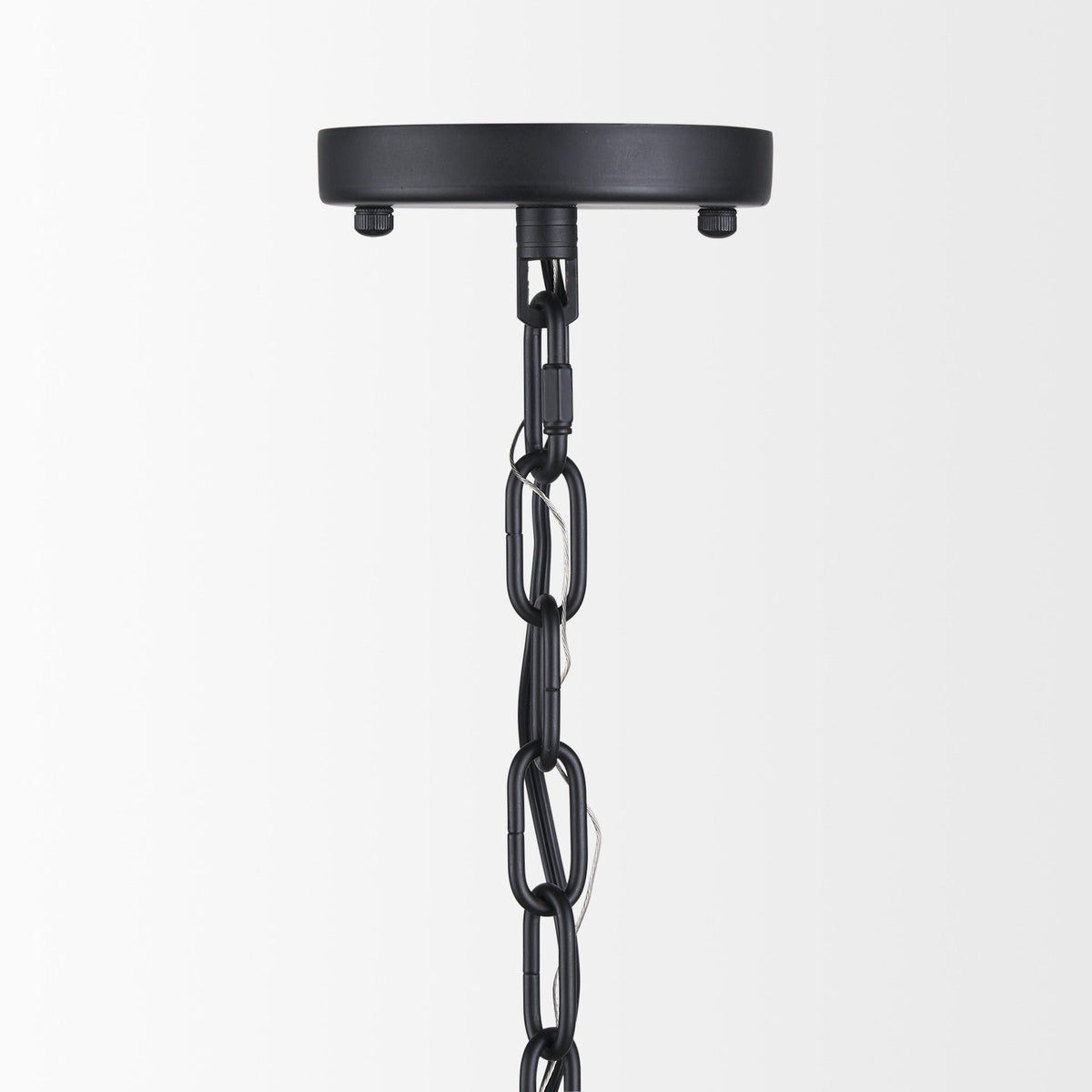 Edie Matte Black Metal w/ Frosted Glass Globe 1 - Light Pendant - Dekor Butik