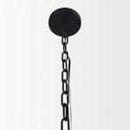 Edie Matte Black Metal w/ Frosted Glass Globe 1 - Light Pendant - Dekor Butik