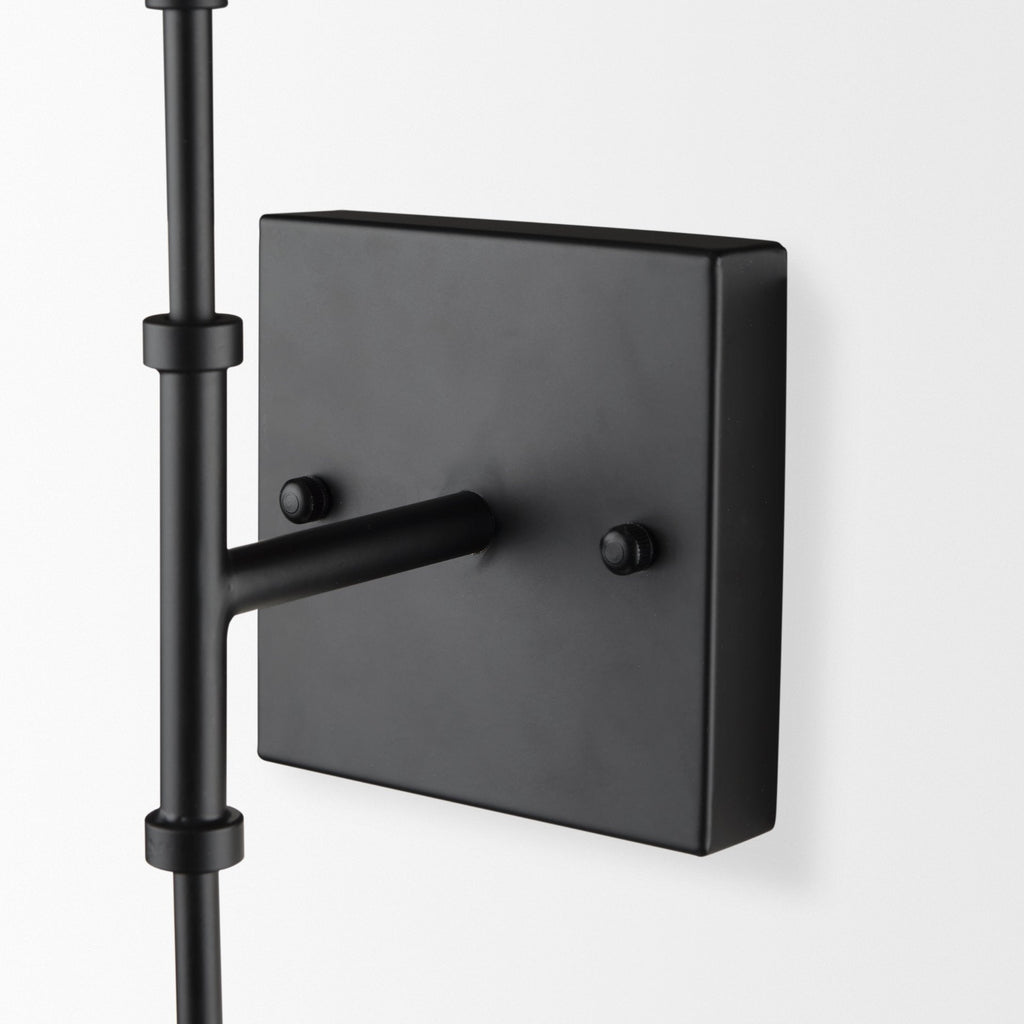 Edie Matte Black Metal w/ Frosted Glass Globes 2 - Light Wall Sconce - Dekor Butik
