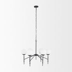 Edie Matte Black Metal w/ Frosted Glass Globes 6 - Light Chandelier - Dekor Butik