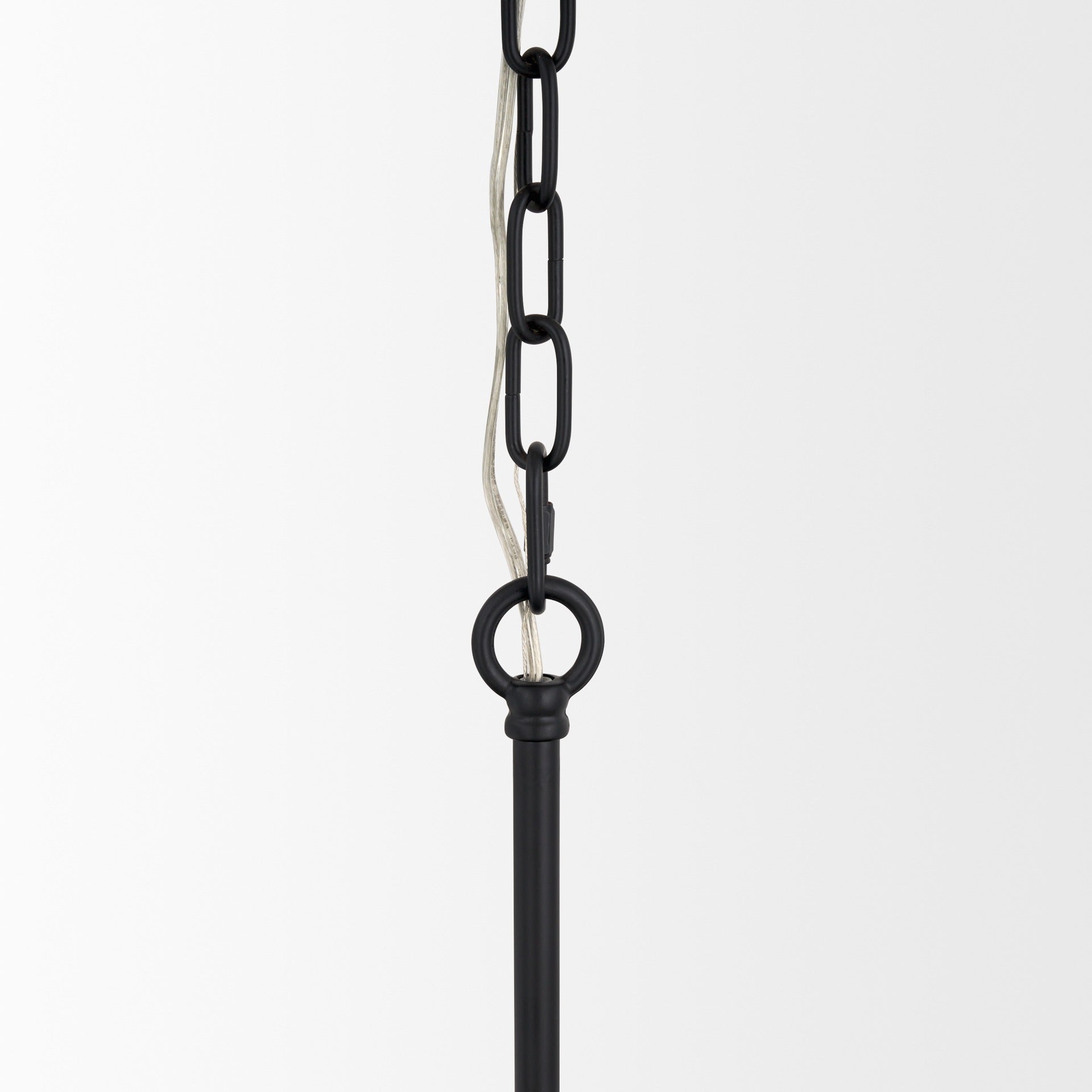 Edie Matte Black Metal w/ Frosted Glass Globes 6 - Light Chandelier - Dekor Butik