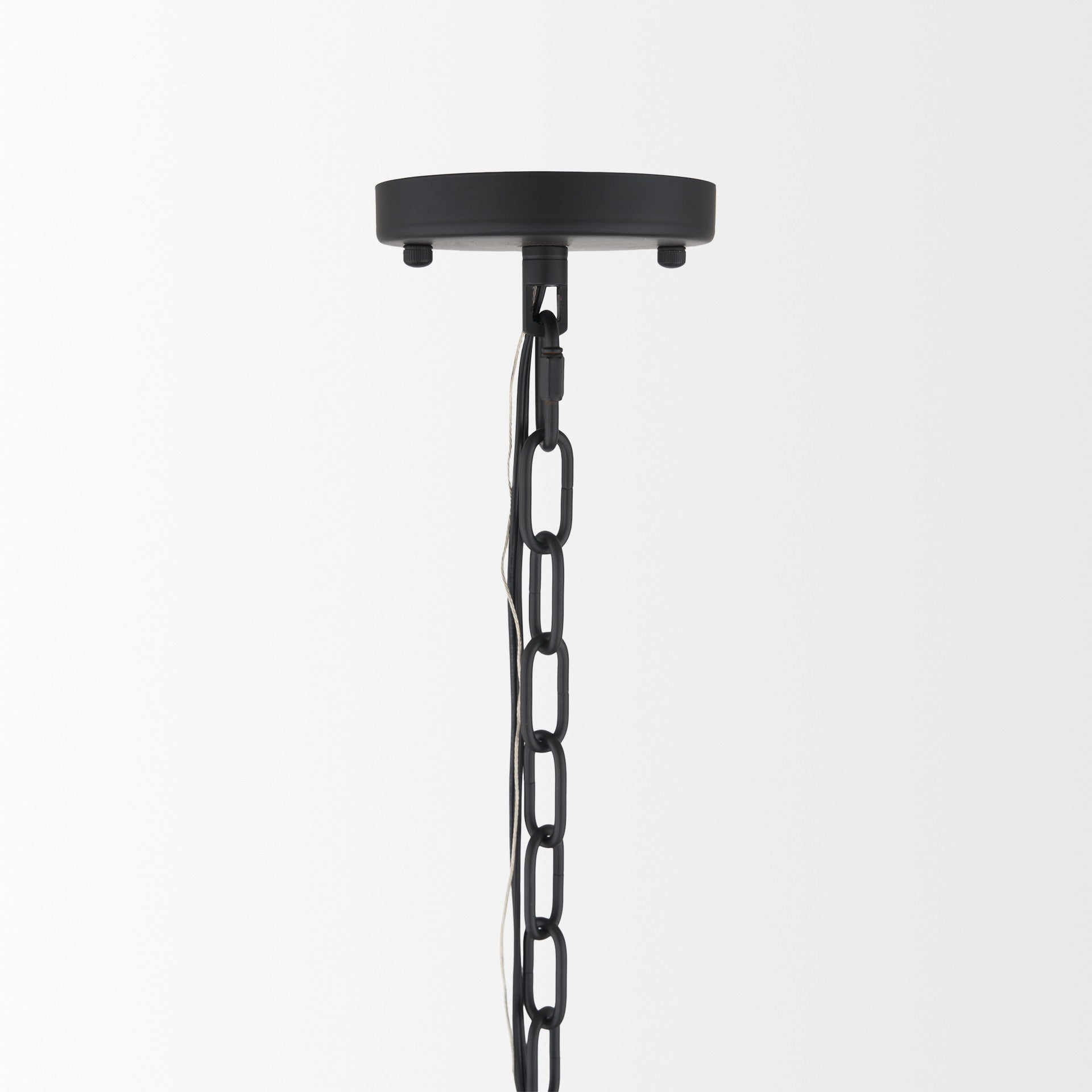 Edie Matte Black Metal w/ Frosted Glass Globes 6 - Light Chandelier - Dekor Butik