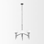 Edie Matte Black Metal w/ Frosted Glass Globes 6 - Light Chandelier - Dekor Butik