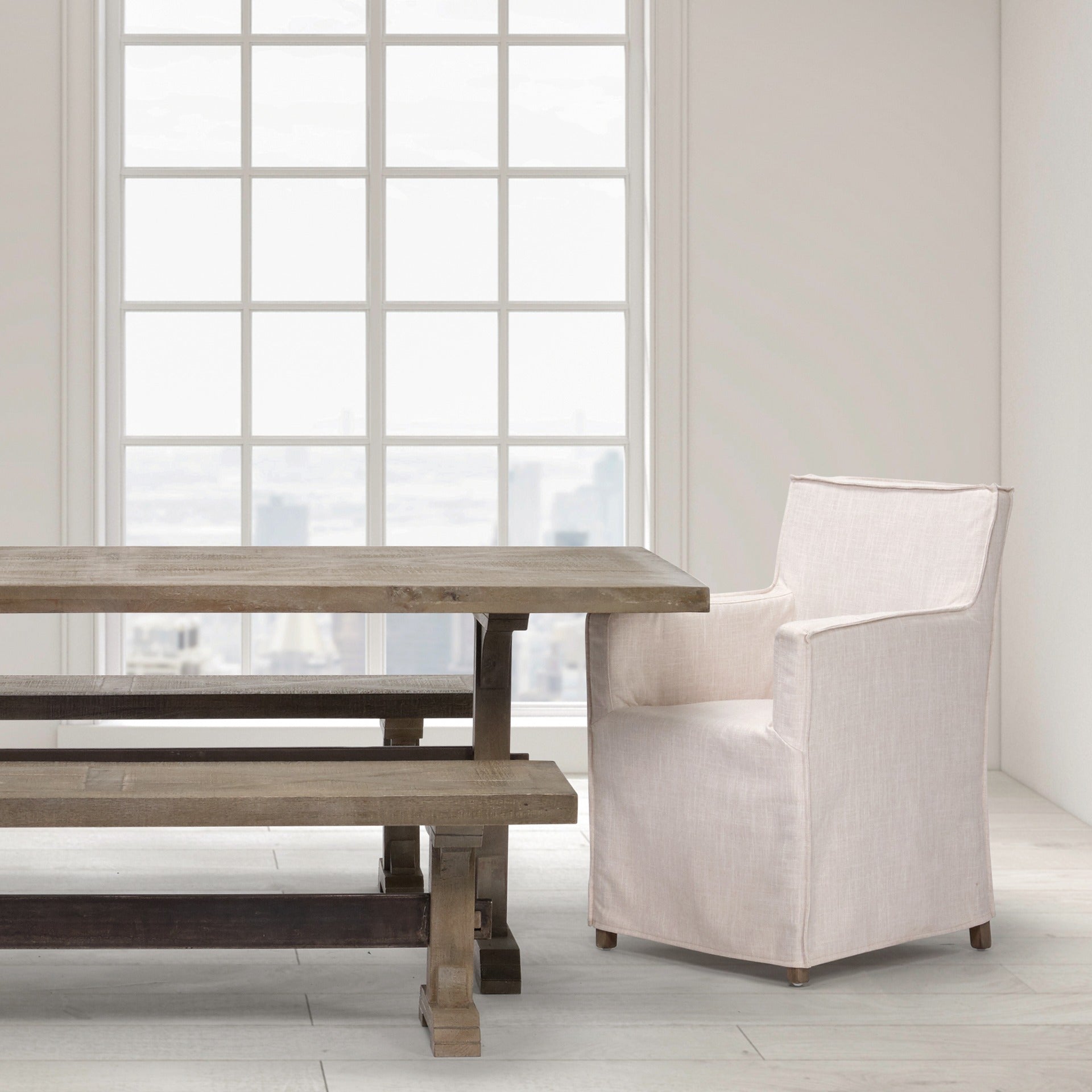 Elbert II Fabric Slip - Cover Frame Dining Chair - 2 Colors - Dekor Butik