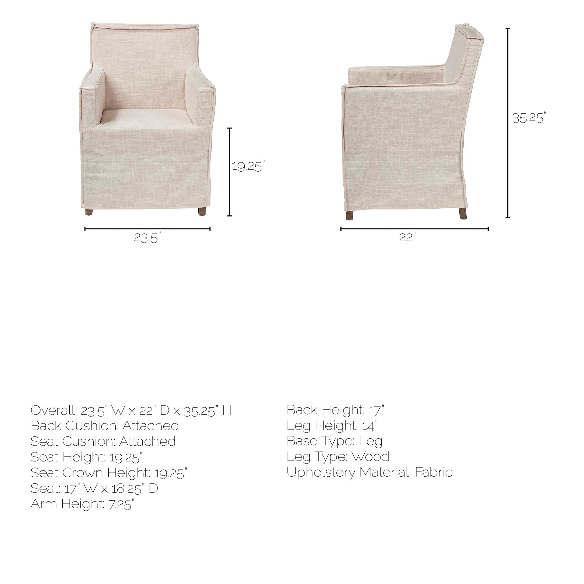 Elbert II Fabric Slip - Cover Frame Dining Chair - 2 Colors - Dekor Butik