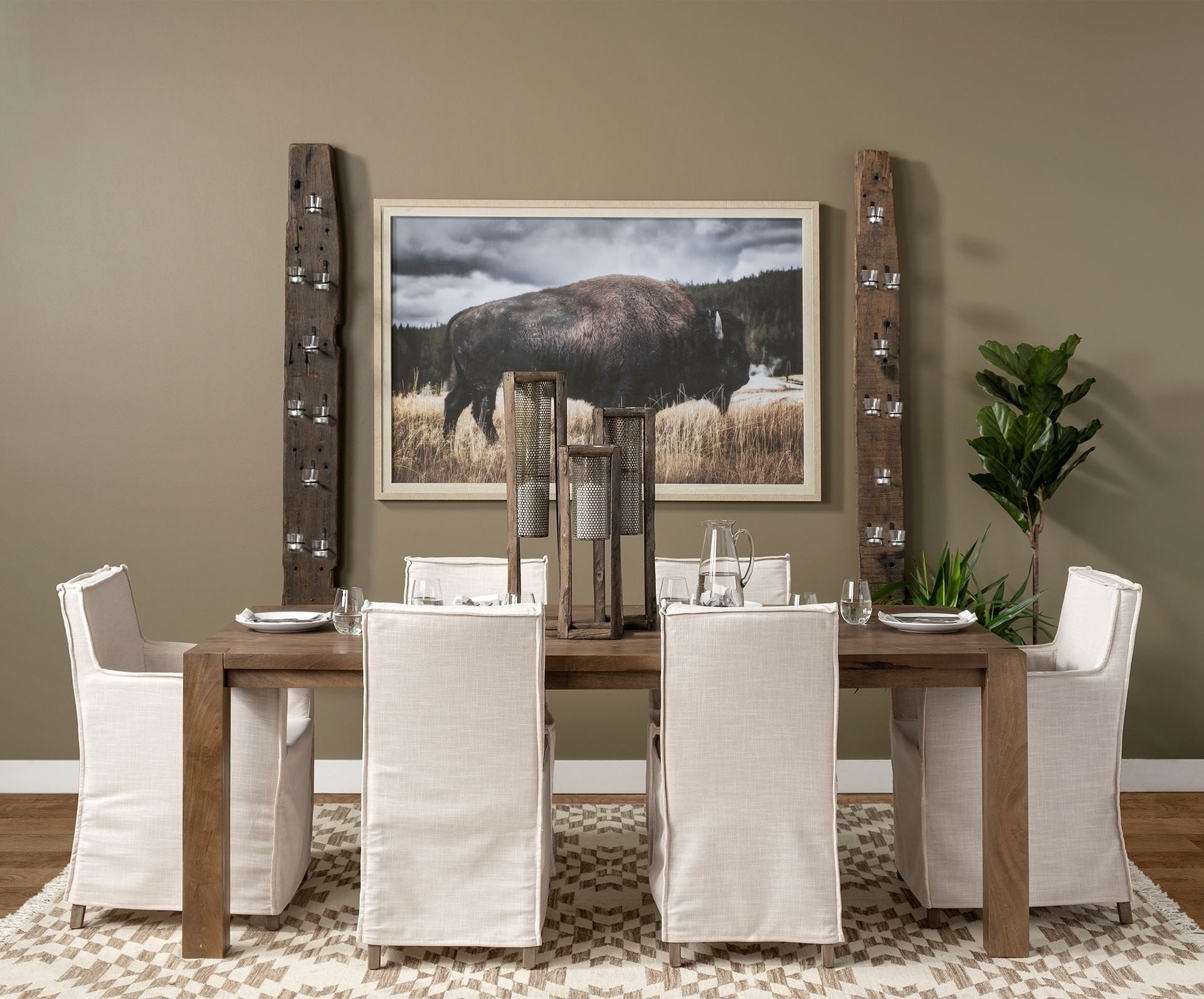 Elbert II Fabric Slip - Cover Frame Dining Chair - 2 Colors - Dekor Butik