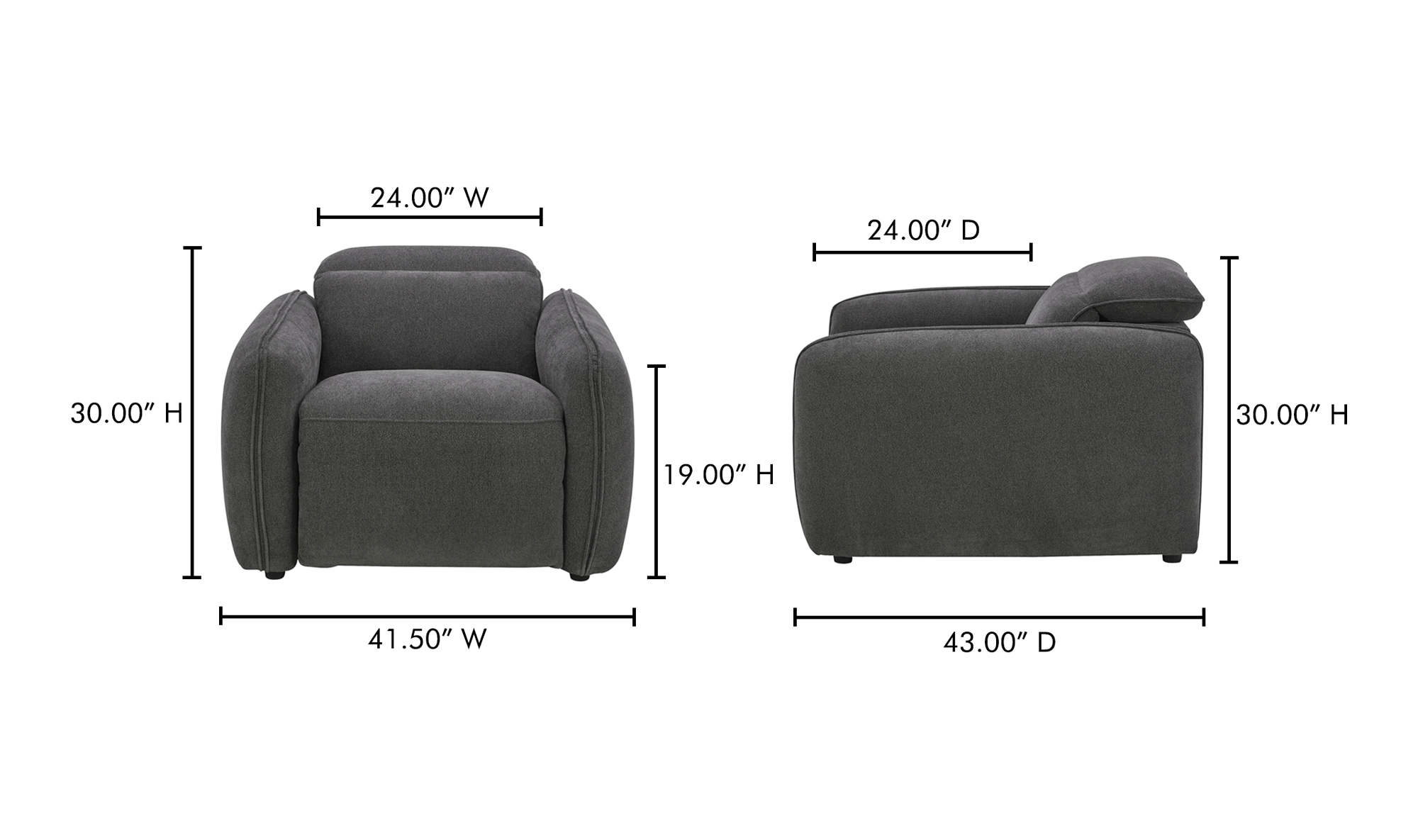 Eli Power Recliner Chair - Two Colors - Warm White or Dusk Grey - Dekor Butik