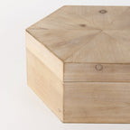 Elyse (Set of 2) 14L x 12W Brown Wooden Hexagonal Boxes - Dekor Butik