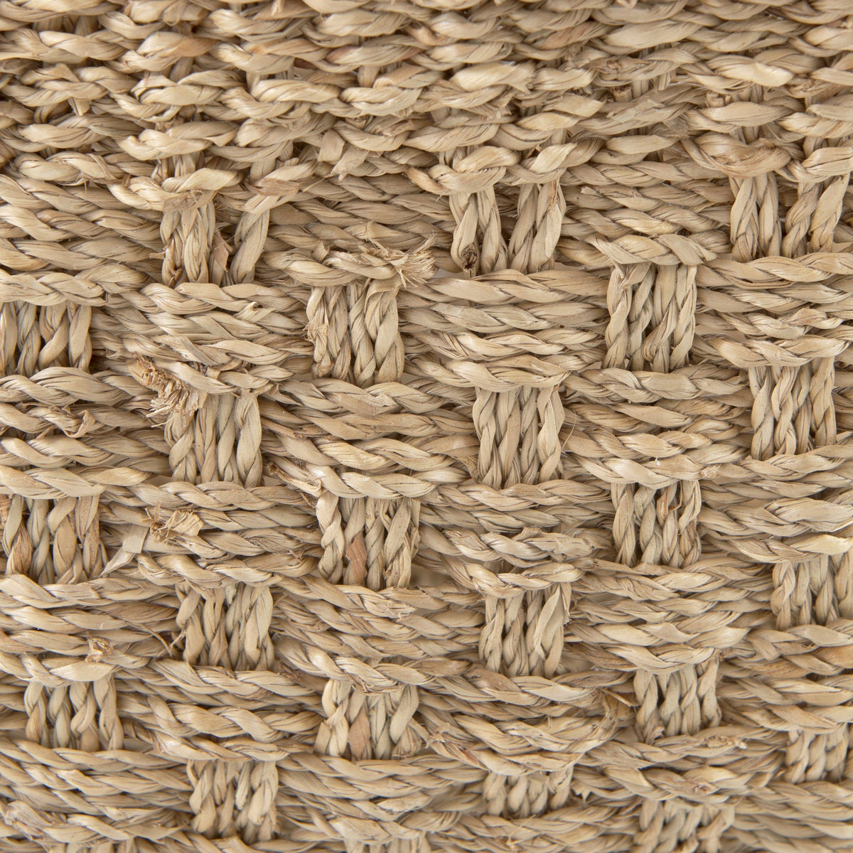Emra 17.3L x 11.8W x 7.9H (Set of 3) Light Brown Seagrass Rectangular Basket W/ Handles - Dekor Butik