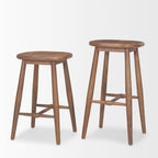 Ernest Medium Brown Wood Counter Stool - Dekor Butik