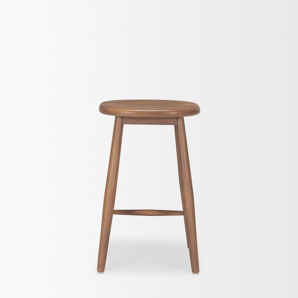 Ernest Medium Brown Wood Counter Stool - Dekor Butik