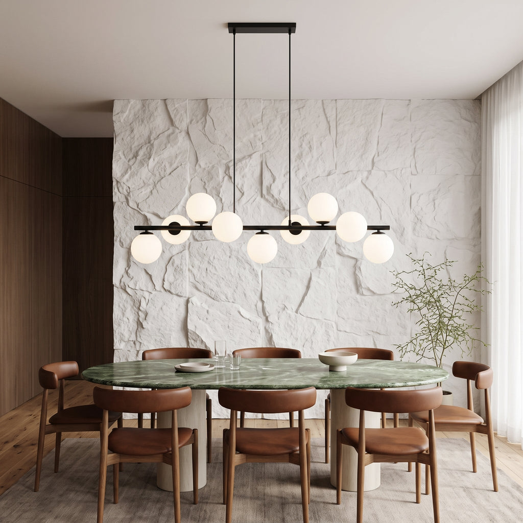 ESTERA 9-Light Scandinavian Glass Pendant Light for Dining Table & Modern Interiors