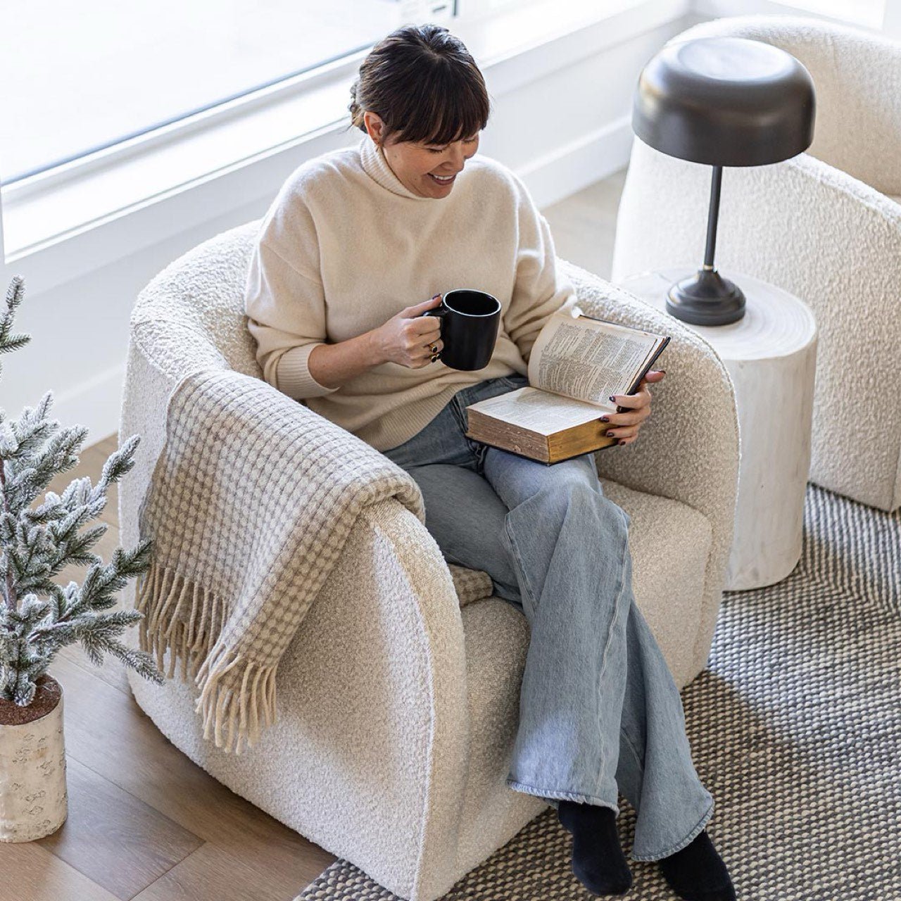 baseEvita Chair - Cream Boucle - Dekor Butik