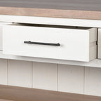 Fairview White and Brown Solid Wood Kitchen Island - Dekor Butik
