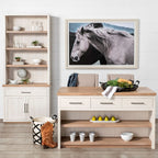 Fairview White and Brown Solid Wood Kitchen Island - Dekor Butik