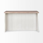 Fairview White and Brown Solid Wood Kitchen Island - Dekor Butik