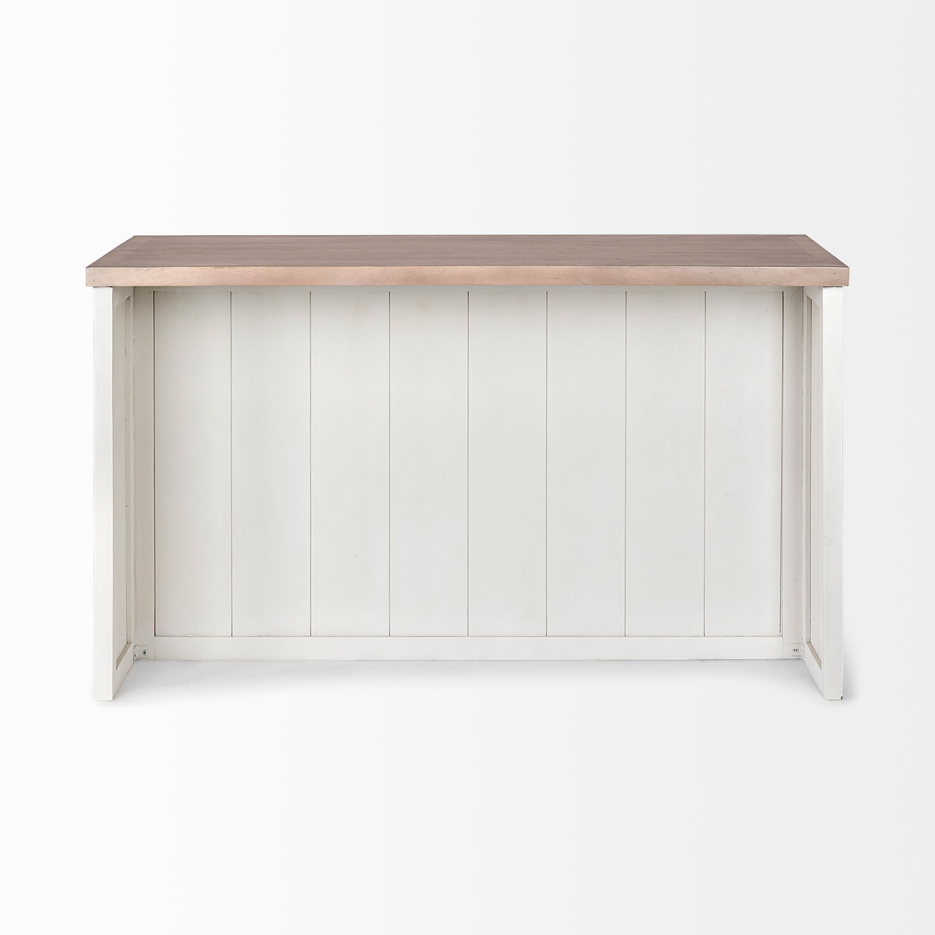 Fairview White and Brown Solid Wood Kitchen Island - Dekor Butik
