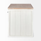 Fairview White and Brown Solid Wood Kitchen Island - Dekor Butik