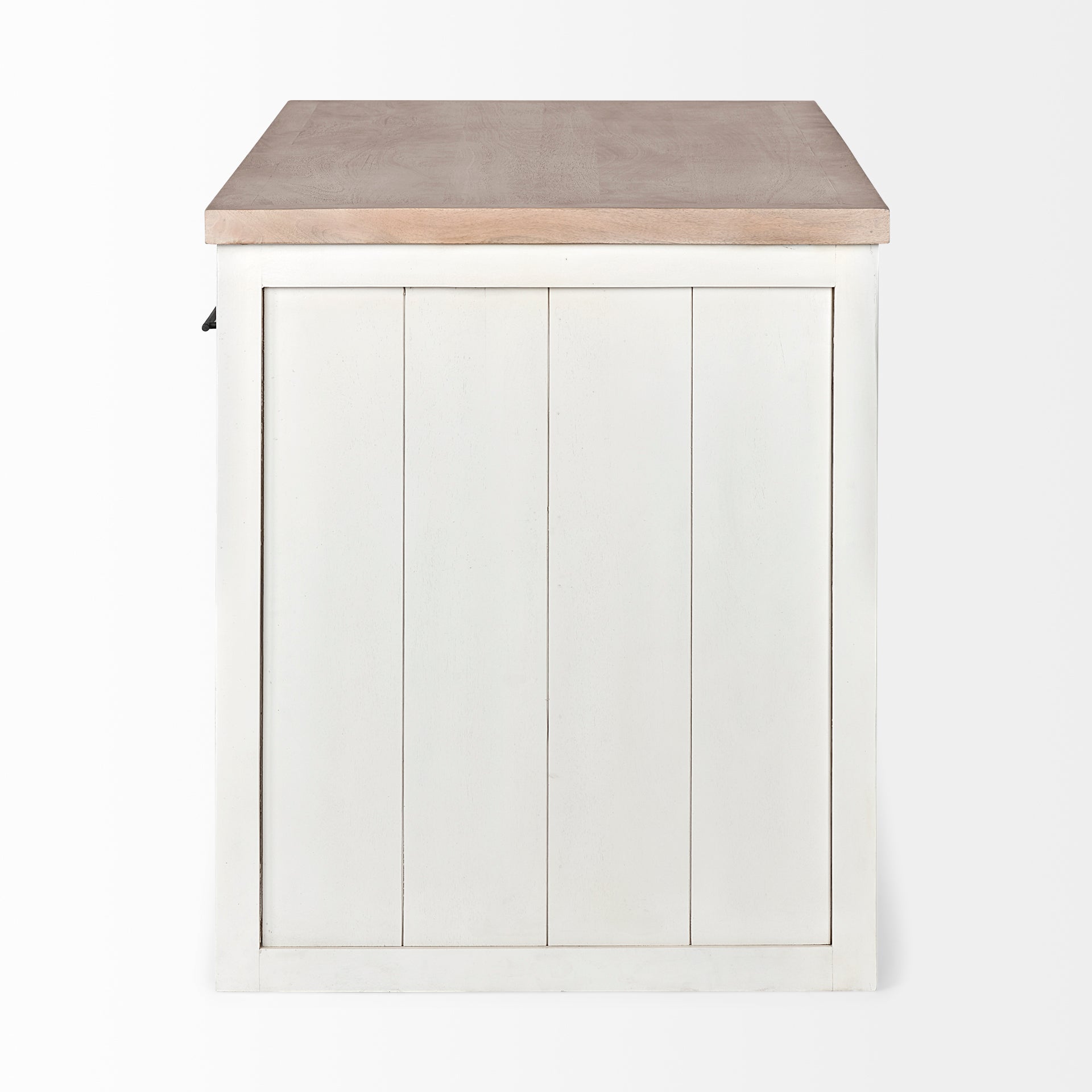 Fairview White and Brown Solid Wood Kitchen Island - Dekor Butik